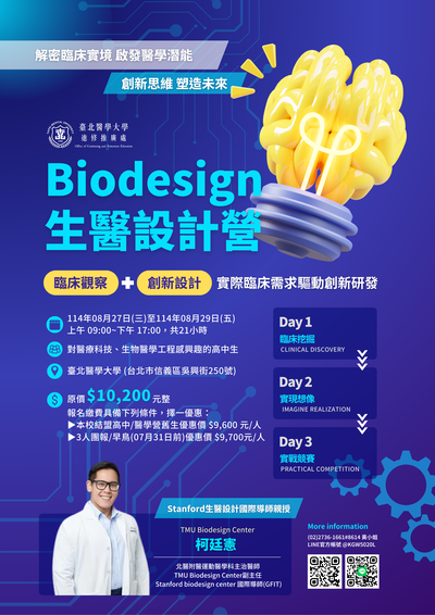 臺北醫學大學Biodesign生醫設計營海報