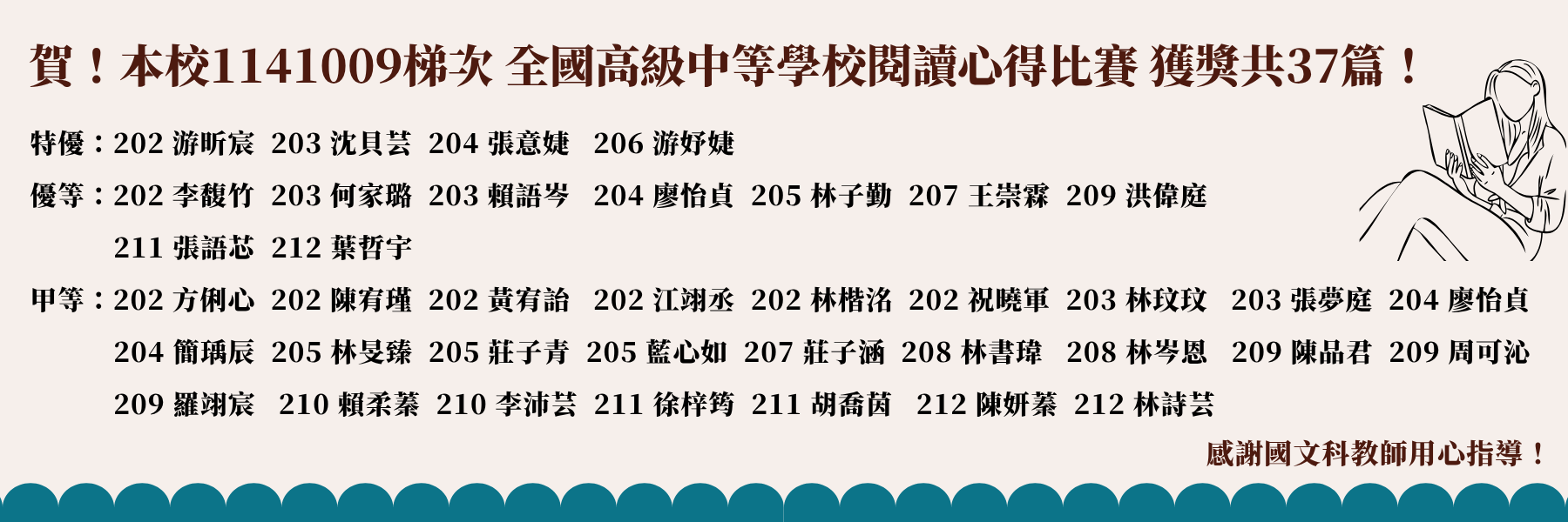 1141009梯次全國閱讀心得比賽