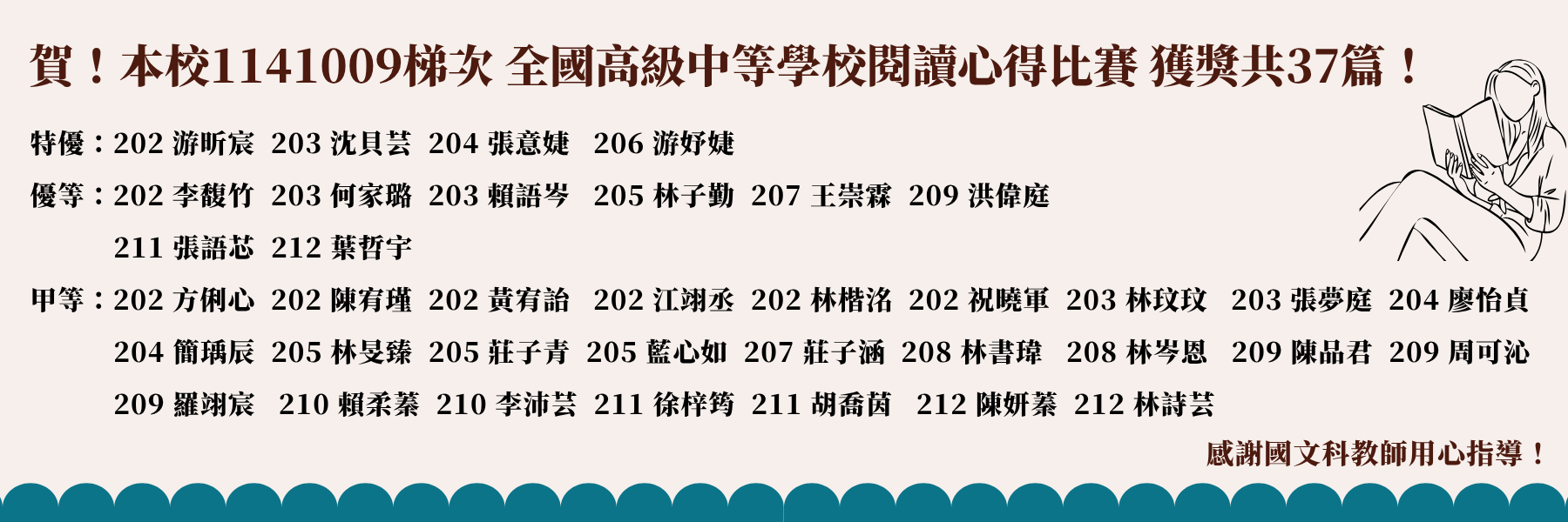1141009梯次全國閱讀心得比賽